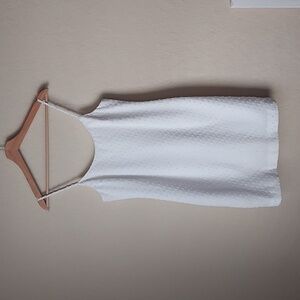 Textured Short White Dress